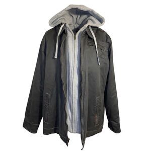 Legendary Whitetails Hooded Jacket Men’s 2XT XXL Tall Gray Full Zip Insulated